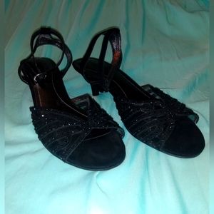 Fioni Black Sequence Dress Shoes Sz 9